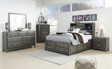 Load image into Gallery viewer, Caitbrook  Storage Bed With 8 Storage Drawers With Mirrored Dresser
