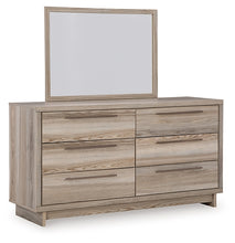 Load image into Gallery viewer, Hasbrick Queen Panel Bed with Mirrored Dresser, Chest and 2 Nightstands
