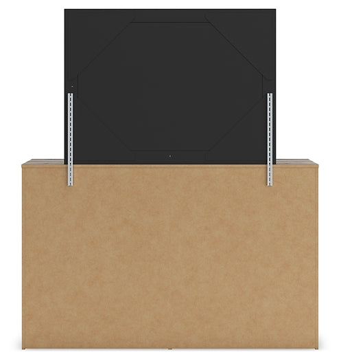 Graystorm Queen Panel Bed with Mirrored Dresser