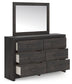 Hollivern Twin Panel Bed with Storage with Mirrored Dresser, Chest and Nightstand
