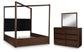 Dilenno King Canopy Bed with Mirrored Dresser