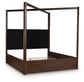 Dilenno California King Canopy Bed with Mirrored Dresser