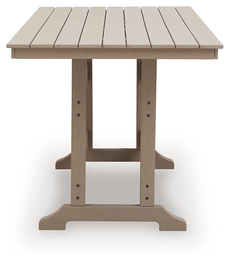 Seacliff Beach RECT COUNTER TABLE W/UMB OPT