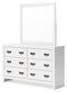 Binterglen Twin Panel Bed with Mirrored Dresser