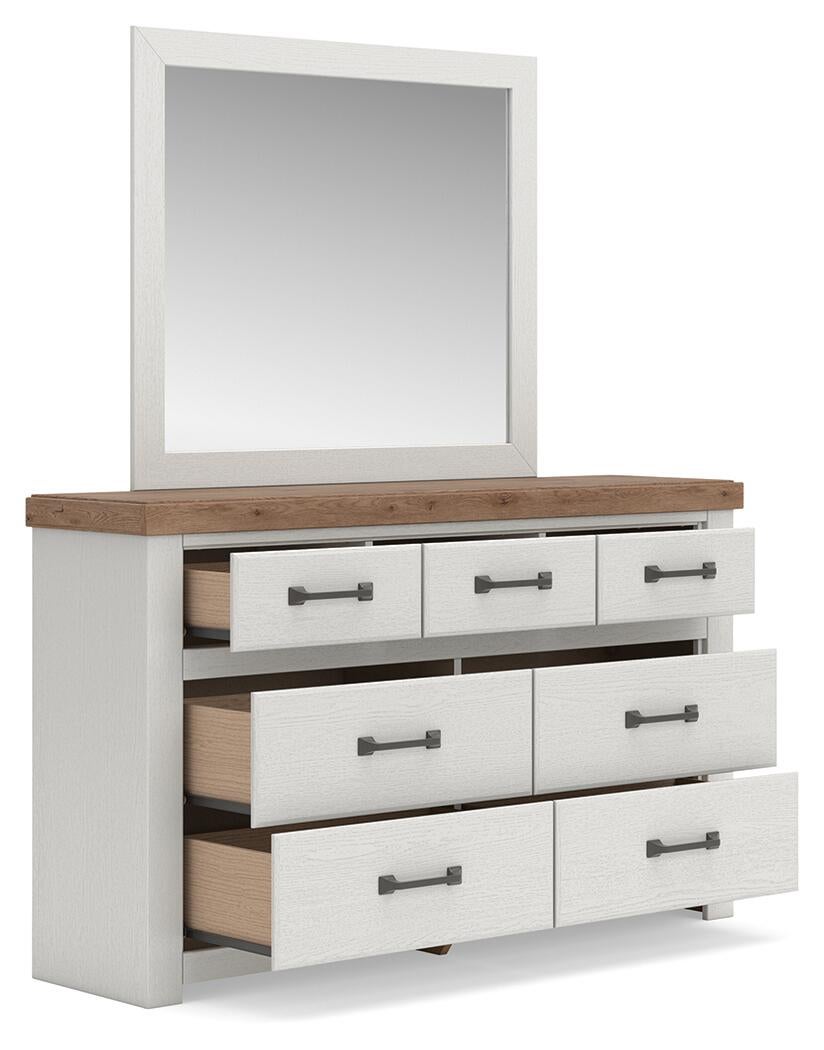 Savonport Queen Panel Bed with Storage. Dresser, Mirror and Nightstand