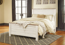 Load image into Gallery viewer, Willowton  Panel Bed With Mirrored Dresser And Chest
