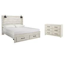 Load image into Gallery viewer, Cambeck King Panel Bed with 2 Storage Drawers with Dresser

