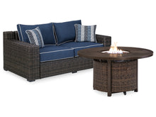 Load image into Gallery viewer, Grasson Lane Outdoor Loveseat with Fire Pit Table
