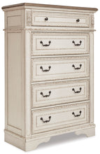 Load image into Gallery viewer, Realyn  Upholstered Panel Bed With Mirrored Dresser, Chest And Nightstand
