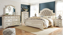 Load image into Gallery viewer, Realyn  Upholstered Panel Bed With Mirrored Dresser, Chest And Nightstand
