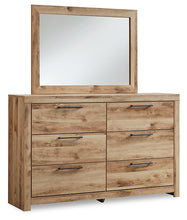 Load image into Gallery viewer, Hyanna Queen Panel Bed with Storage with Mirrored Dresser and 2 Nightstands
