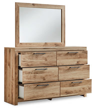 Load image into Gallery viewer, Hyanna Queen Panel Bed with Storage with Mirrored Dresser and 2 Nightstands
